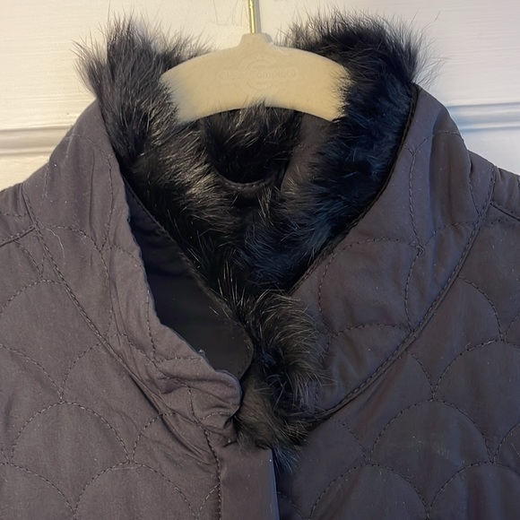 EUC Sigrid Olsen sweater jacket with removable fur collar - Picture 2 of 4